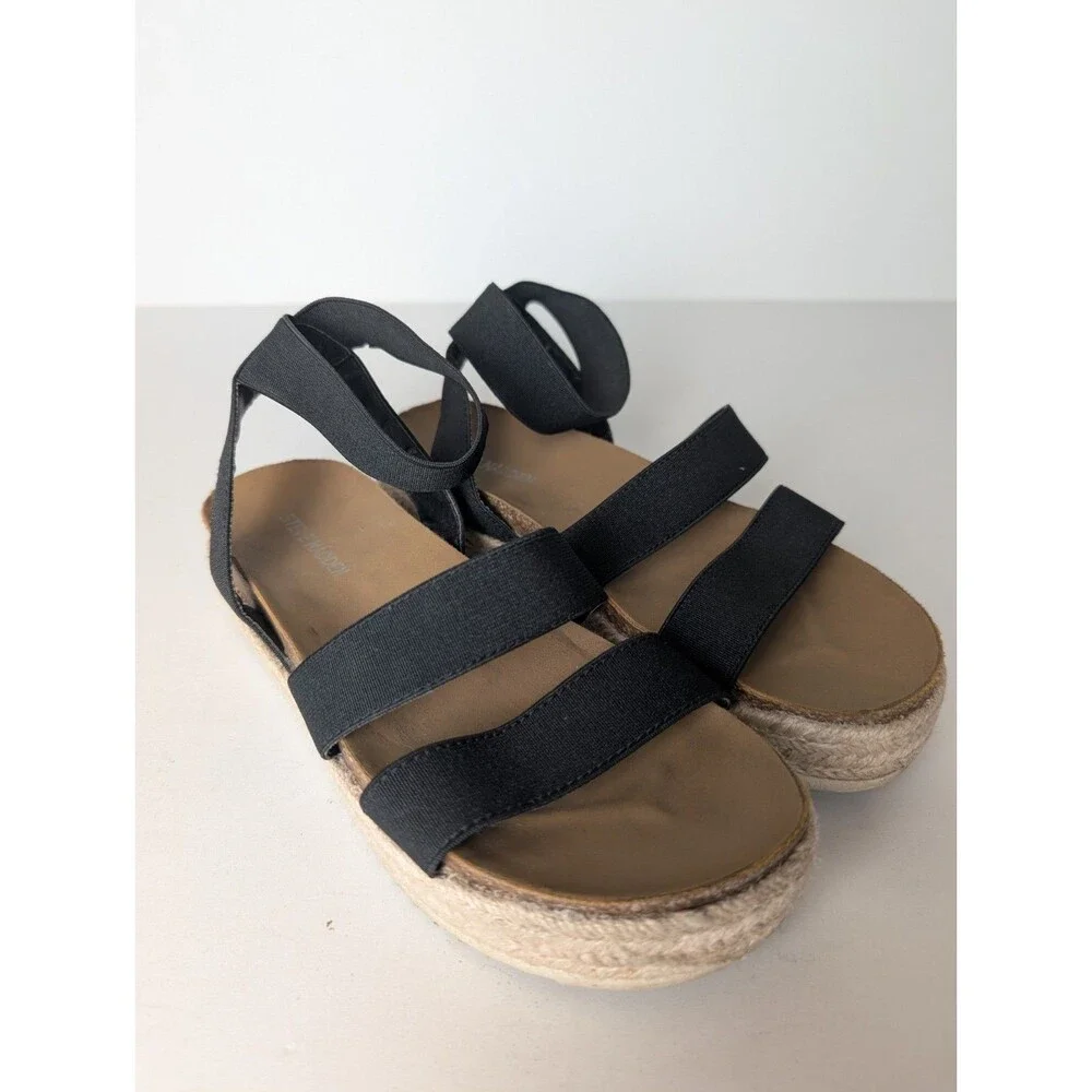 Steve Madden Kids' Jkimmie Black Platform Sandal Espadrille Summer Size 3 Resort